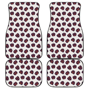 Purple Halloween Pumpkin Pattern Print Front and Back Car Floor Mats