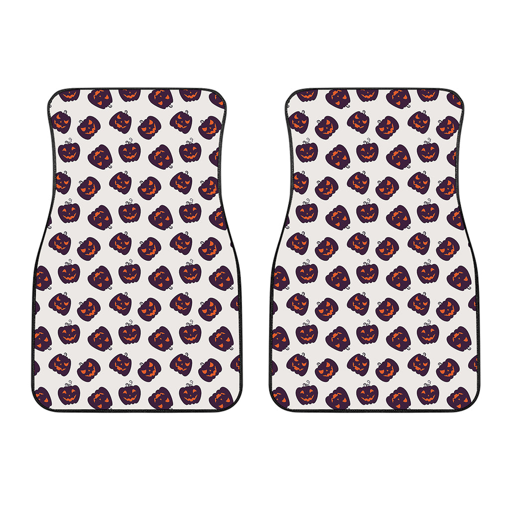 Purple Halloween Pumpkin Pattern Print Front Car Floor Mats