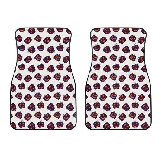 Purple Halloween Pumpkin Pattern Print Front Car Floor Mats