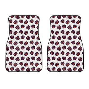 Purple Halloween Pumpkin Pattern Print Front Car Floor Mats