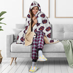 Purple Halloween Pumpkin Pattern Print Hooded Blanket