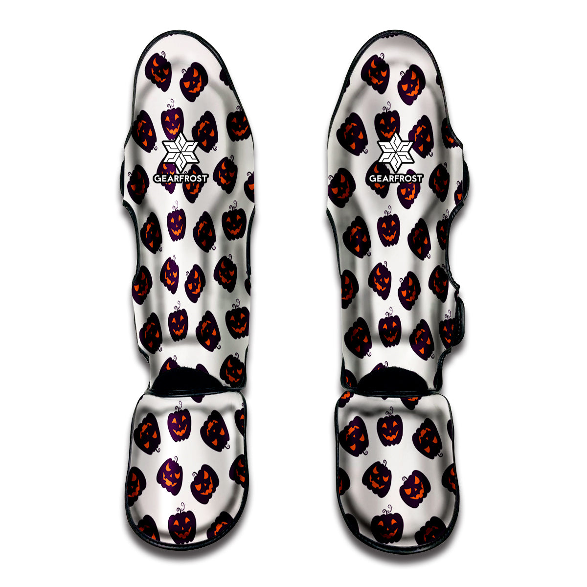 Purple Halloween Pumpkin Pattern Print Muay Thai Shin Guard
