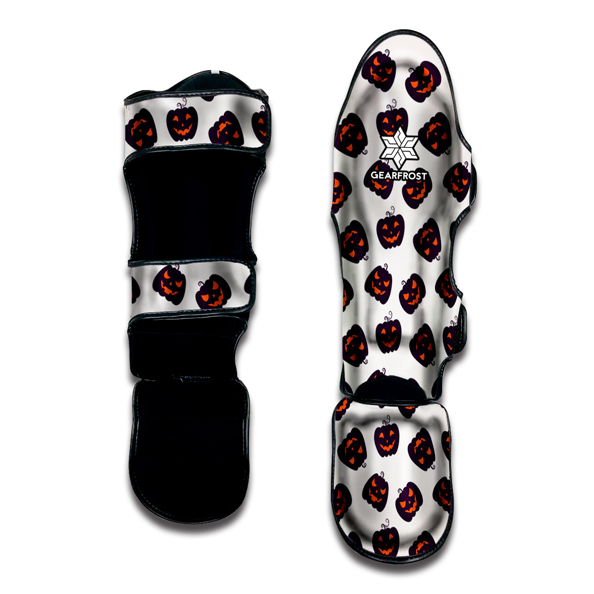 Purple Halloween Pumpkin Pattern Print Muay Thai Shin Guard