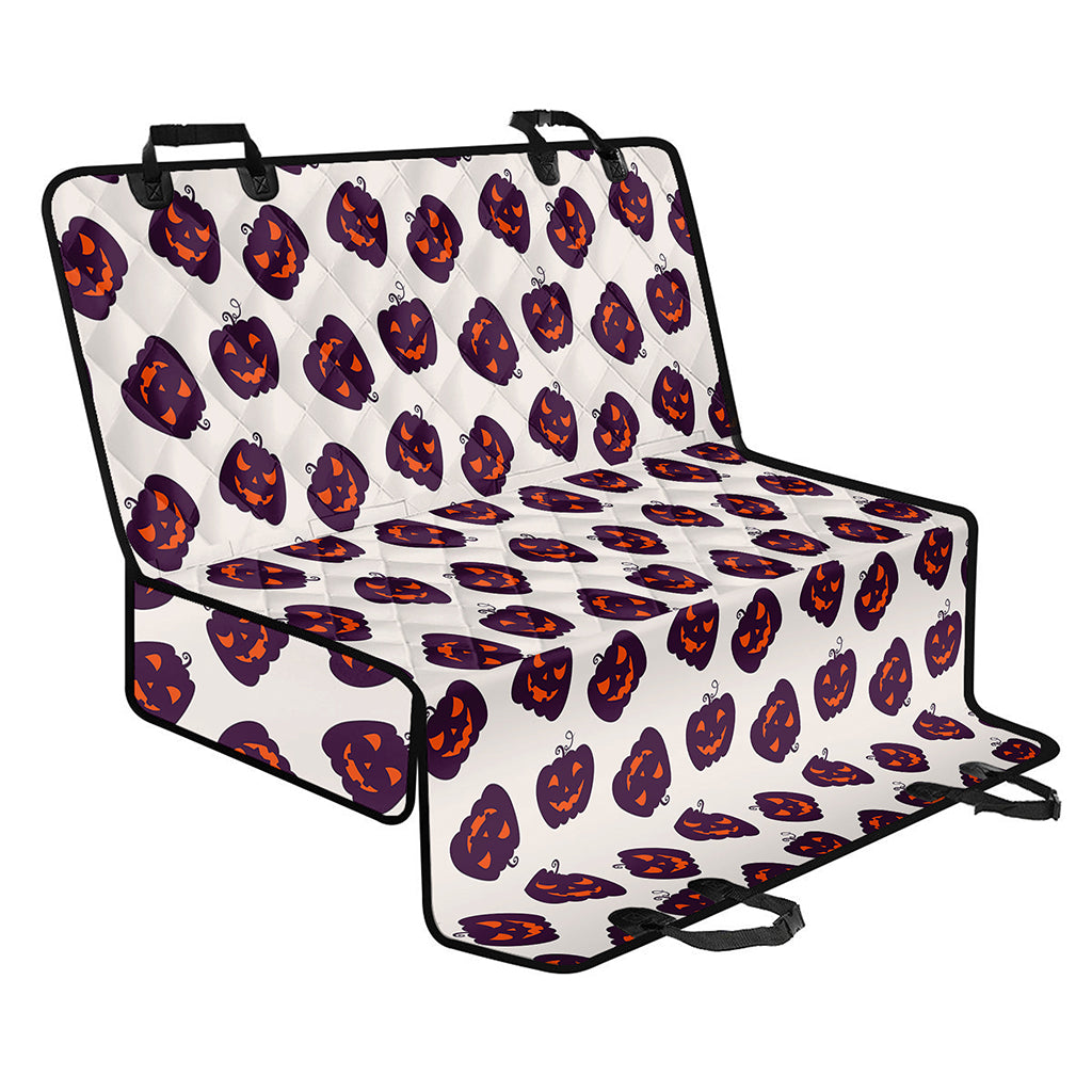 Purple Halloween Pumpkin Pattern Print Pet Car Back Seat Cover