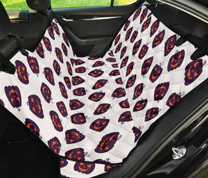 Purple Halloween Pumpkin Pattern Print Pet Car Back Seat Cover