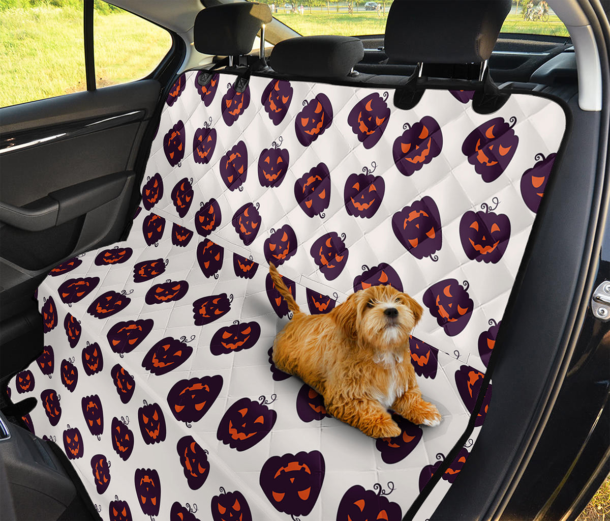 Purple Halloween Pumpkin Pattern Print Pet Car Back Seat Cover