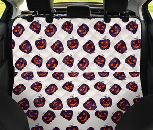 Purple Halloween Pumpkin Pattern Print Pet Car Back Seat Cover