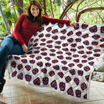Purple Halloween Pumpkin Pattern Print Quilt