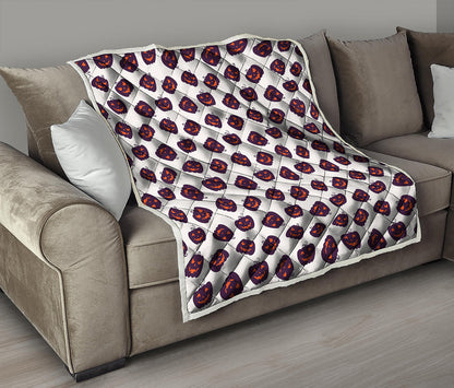 Purple Halloween Pumpkin Pattern Print Quilt