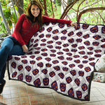 Purple Halloween Pumpkin Pattern Print Quilt