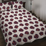 Purple Halloween Pumpkin Pattern Print Quilt Bed Set