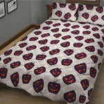Purple Halloween Pumpkin Pattern Print Quilt Bed Set