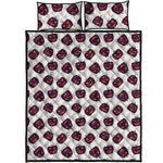 Purple Halloween Pumpkin Pattern Print Quilt Bed Set