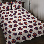 Purple Halloween Pumpkin Pattern Print Quilt Bed Set