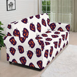 Purple Halloween Pumpkin Pattern Print Sofa Cover