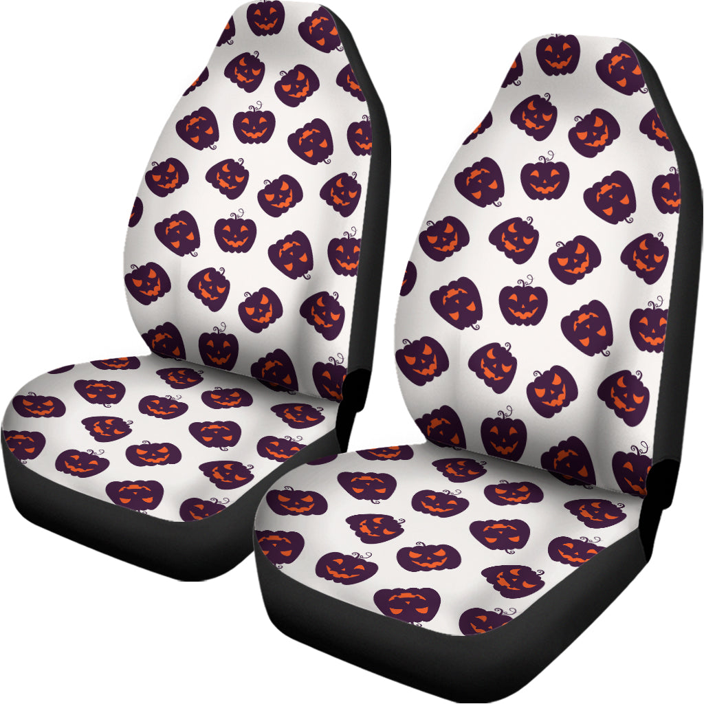 Purple Halloween Pumpkin Pattern Print Universal Fit Car Seat Covers