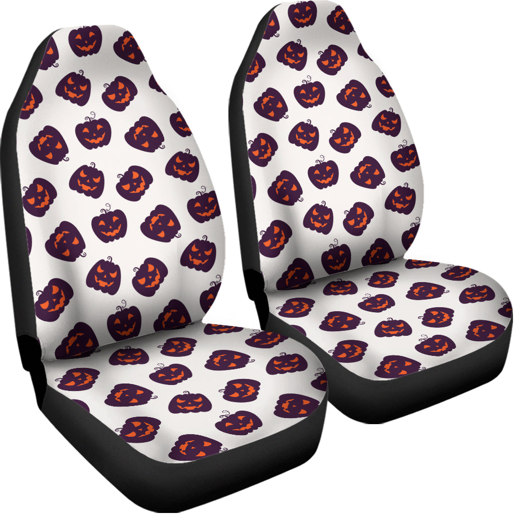 Purple Halloween Pumpkin Pattern Print Universal Fit Car Seat Covers