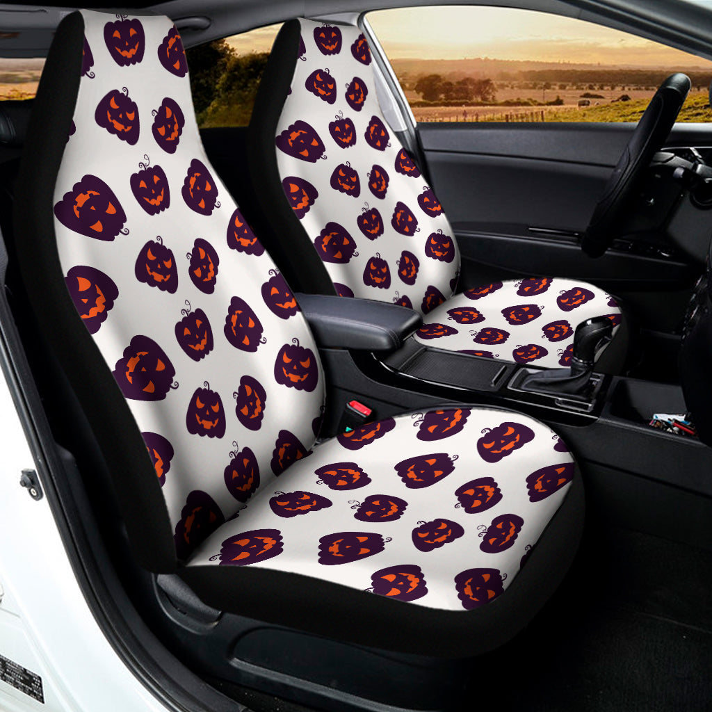 Purple Halloween Pumpkin Pattern Print Universal Fit Car Seat Covers