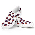 Purple Halloween Pumpkin Pattern Print White Slip On Sneakers