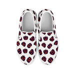 Purple Halloween Pumpkin Pattern Print White Slip On Shoes