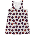 Purple Halloween Pumpkin Pattern Print Women's Racerback Tank Top