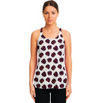 Purple Halloween Pumpkin Pattern Print Women's Racerback Tank Top
