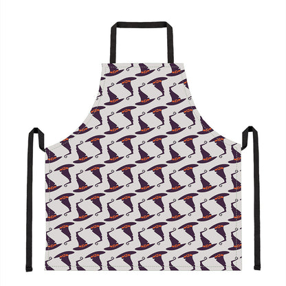 Purple Halloween Witch Hat Pattern Print Apron