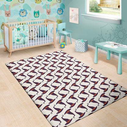 Purple Halloween Witch Hat Pattern Print Area Rug