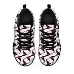 Purple Halloween Witch Hat Pattern Print Black Sneakers