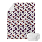 Purple Halloween Witch Hat Pattern Print Blanket