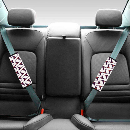Purple Halloween Witch Hat Pattern Print Car Seat Belt Covers