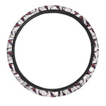 Purple Halloween Witch Hat Pattern Print Car Steering Wheel Cover