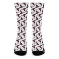 Purple Halloween Witch Hat Pattern Print Crew Socks