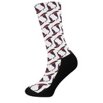 Purple Halloween Witch Hat Pattern Print Crew Socks