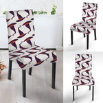 Purple Halloween Witch Hat Pattern Print Dining Chair Slipcover