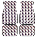 Purple Halloween Witch Hat Pattern Print Front and Back Car Floor Mats