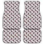 Purple Halloween Witch Hat Pattern Print Front and Back Car Floor Mats