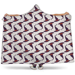 Purple Halloween Witch Hat Pattern Print Hooded Blanket