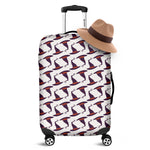 Purple Halloween Witch Hat Pattern Print Luggage Cover