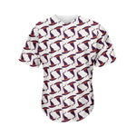 Purple Halloween Witch Hat Pattern Print Men's Baseball Jersey