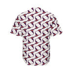 Purple Halloween Witch Hat Pattern Print Men's Baseball Jersey