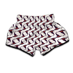 Purple Halloween Witch Hat Pattern Print Muay Thai Boxing Shorts