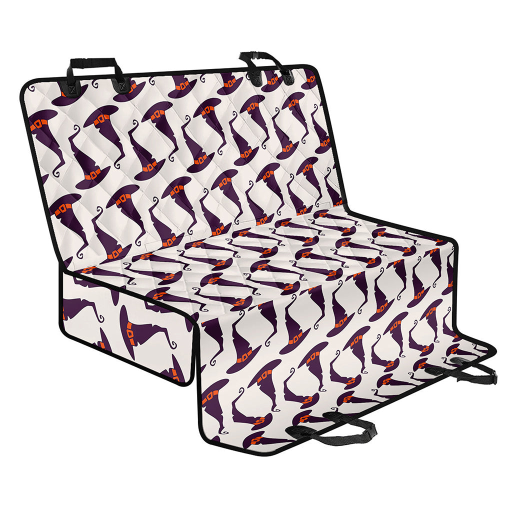 Purple Halloween Witch Hat Pattern Print Pet Car Back Seat Cover