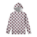 Purple Halloween Witch Hat Pattern Print Pullover Hoodie