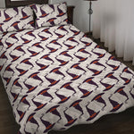Purple Halloween Witch Hat Pattern Print Quilt Bed Set