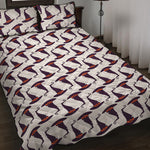 Purple Halloween Witch Hat Pattern Print Quilt Bed Set