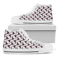 Purple Halloween Witch Hat Pattern Print White High Top Sneakers
