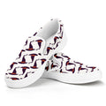 Purple Halloween Witch Hat Pattern Print White Slip On Sneakers