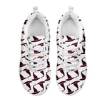 Purple Halloween Witch Hat Pattern Print White Sneakers