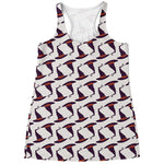 Purple Halloween Witch Hat Pattern Print Women's Racerback Tank Top